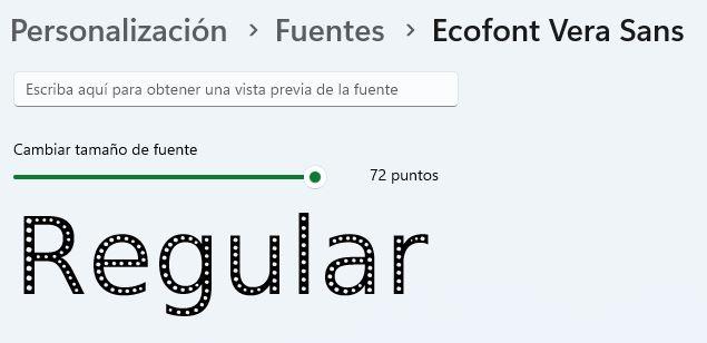 Type de police Ecofont Vera