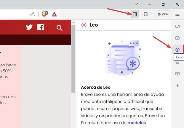 Navigateur Leo AI Brave