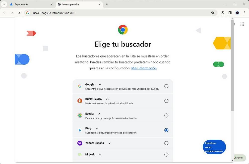 Choisissez la recherche Chrome