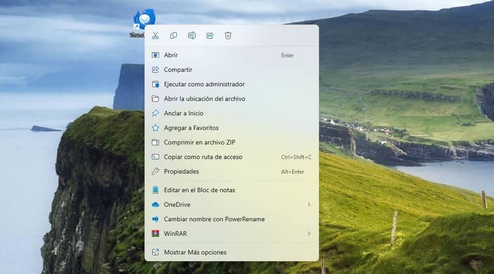 Menu contextuel de Windows 11