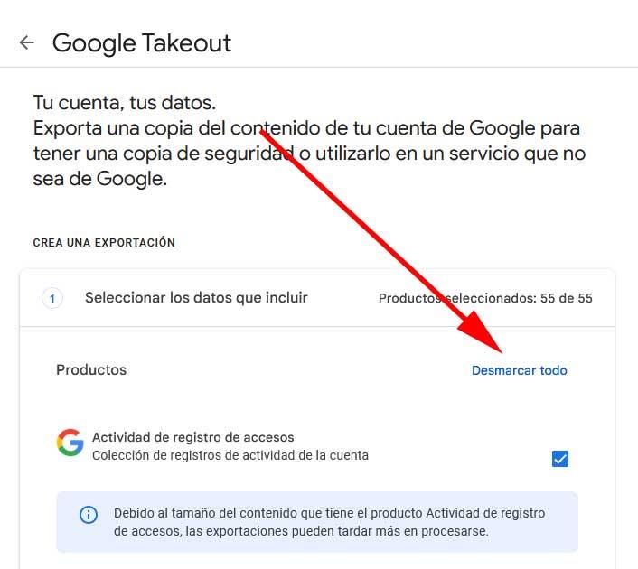 Décochez tous les plats à emporter Google