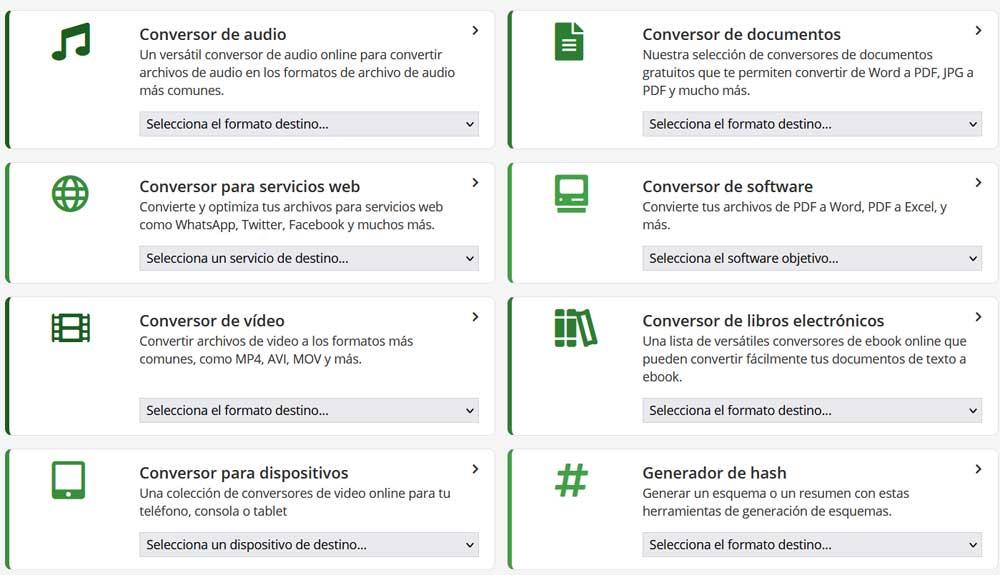 Interface de conversion en ligne