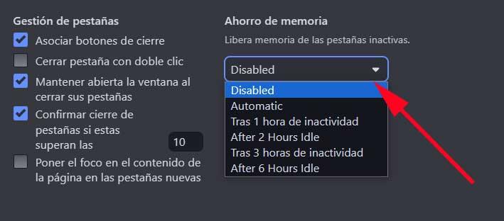 Économiseur de mémoire Vivaldi