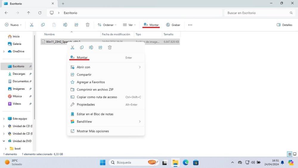 comment monter les fenêtres du fichier iso