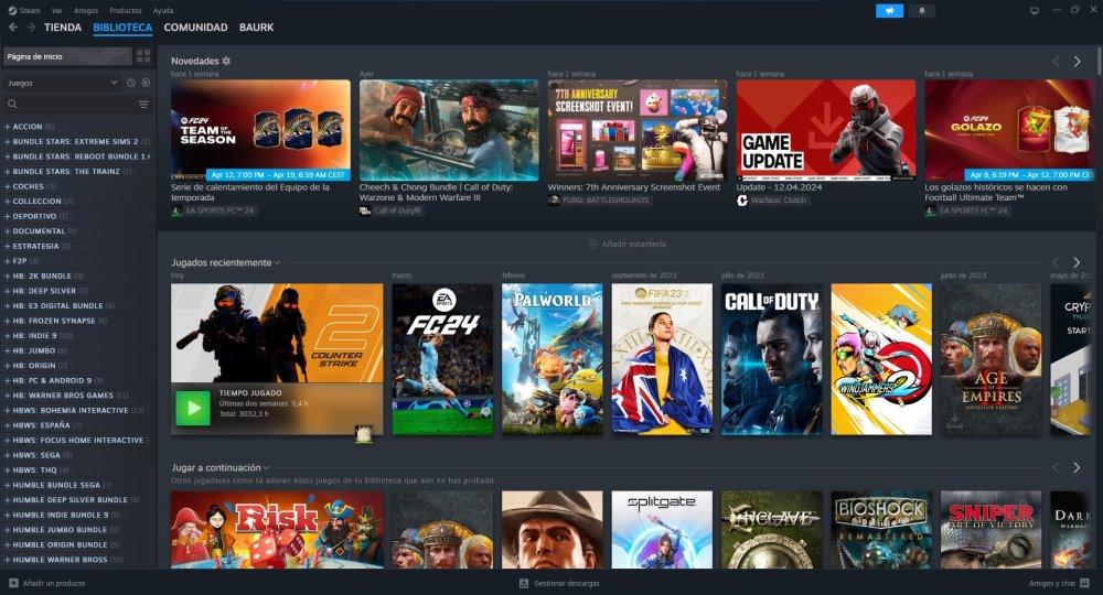 bibliothèque de jeux Steam
