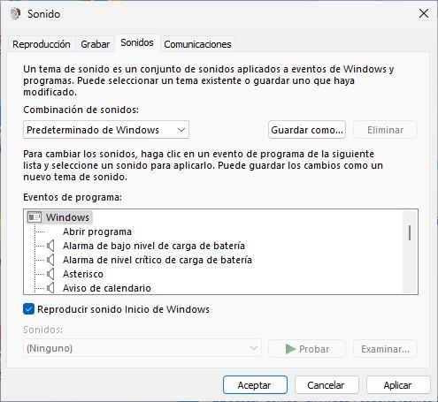 désactiver les sons de Windows