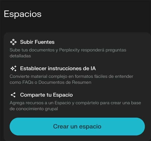 Espaces IA de perplexité