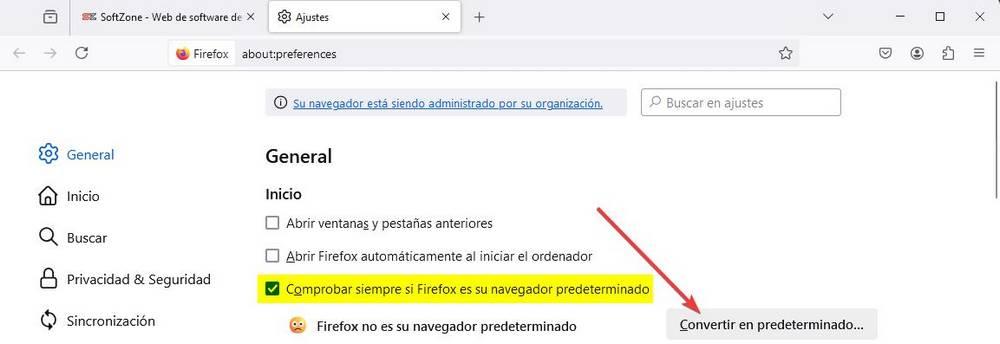 Firefox - Créer un navigateur par défaut