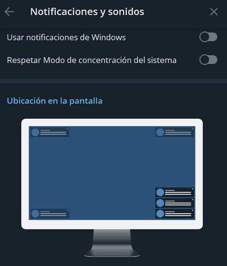 Notifications de télégramme