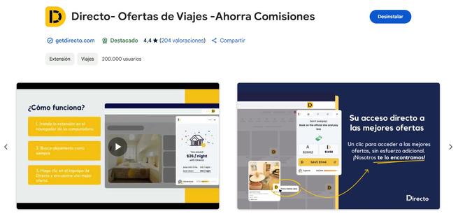 Extension directe de chrome