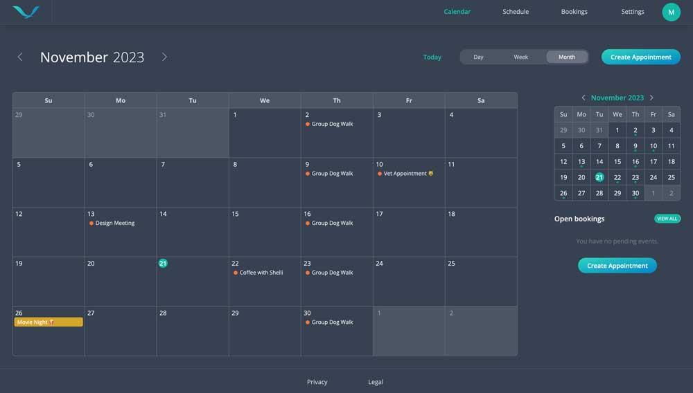 Interface de rendez-vous Thunderbird
