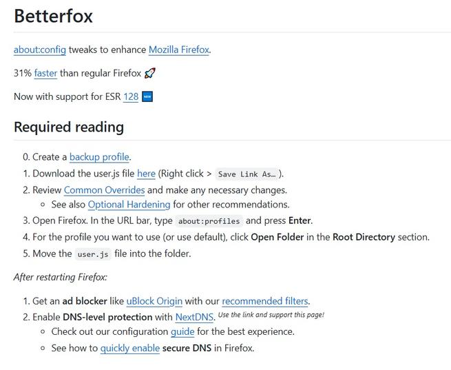 GitHub Betterfox