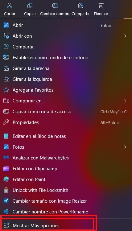 Nouveau menu contextuel Windows 11.