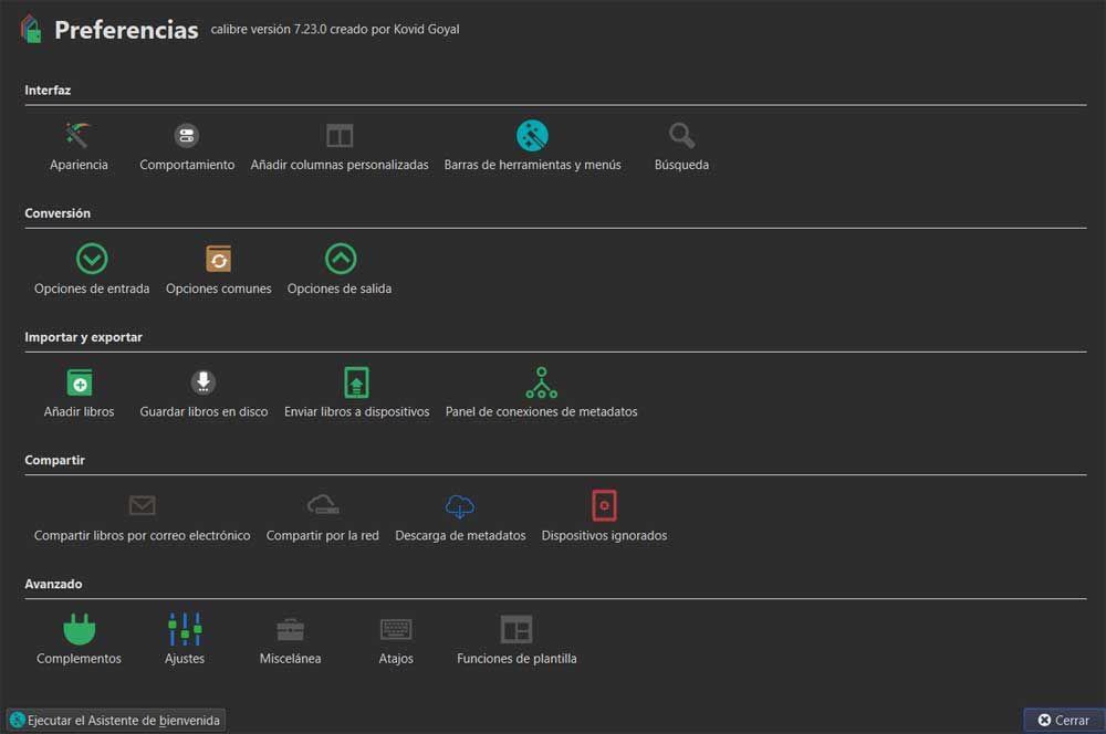 Préférences de calibre