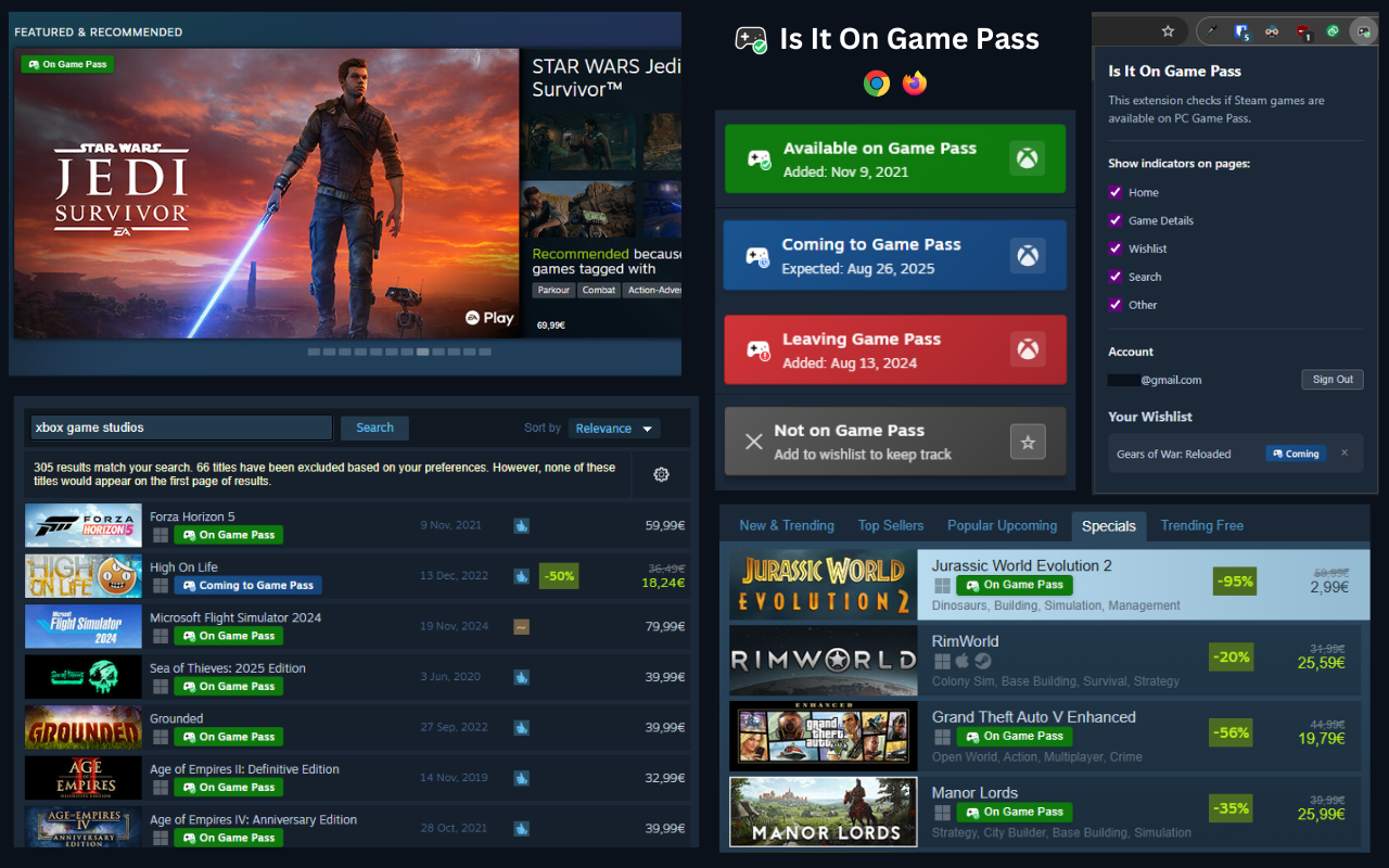L'extension est-ce sur Game Pass