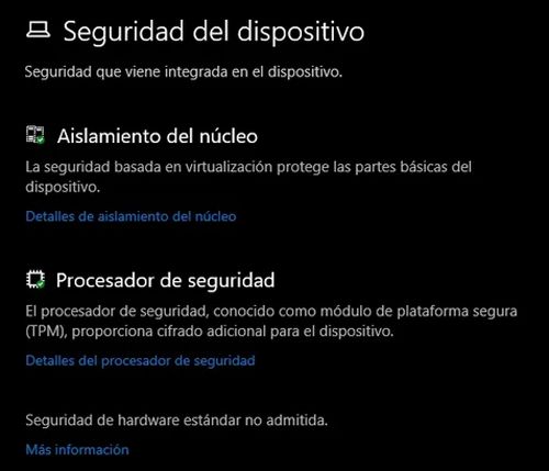 Windows Security matériel