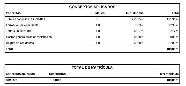 Document d'inscription à l'université