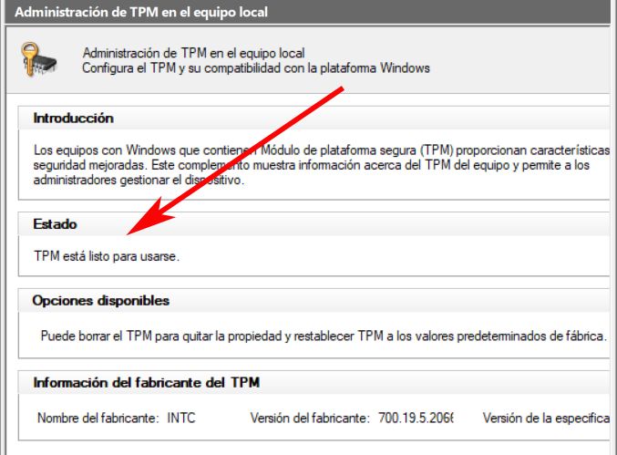 TPM activé