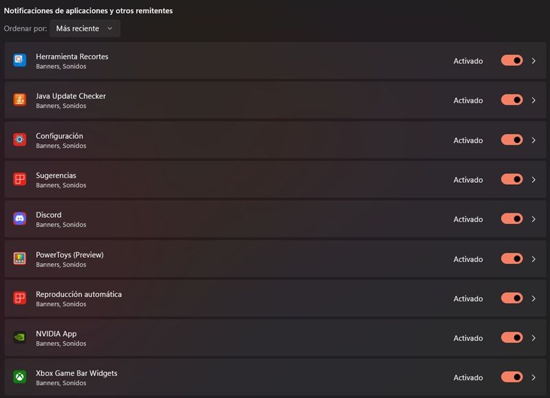 Notifications d'applications
