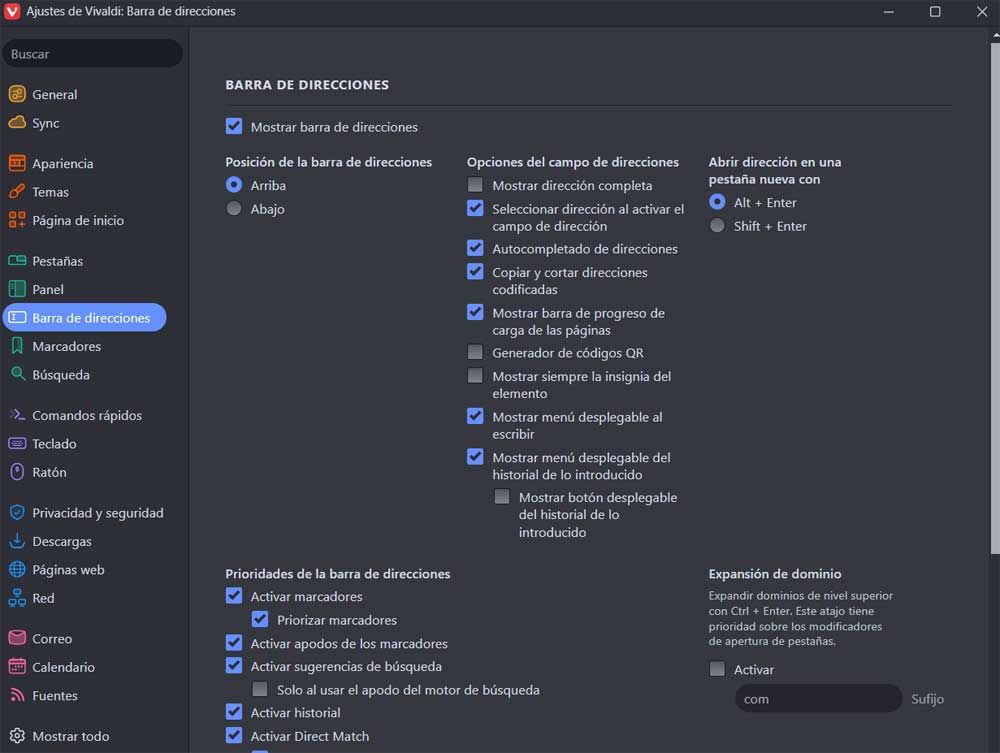 Configuration du navigateur Vivaldi
