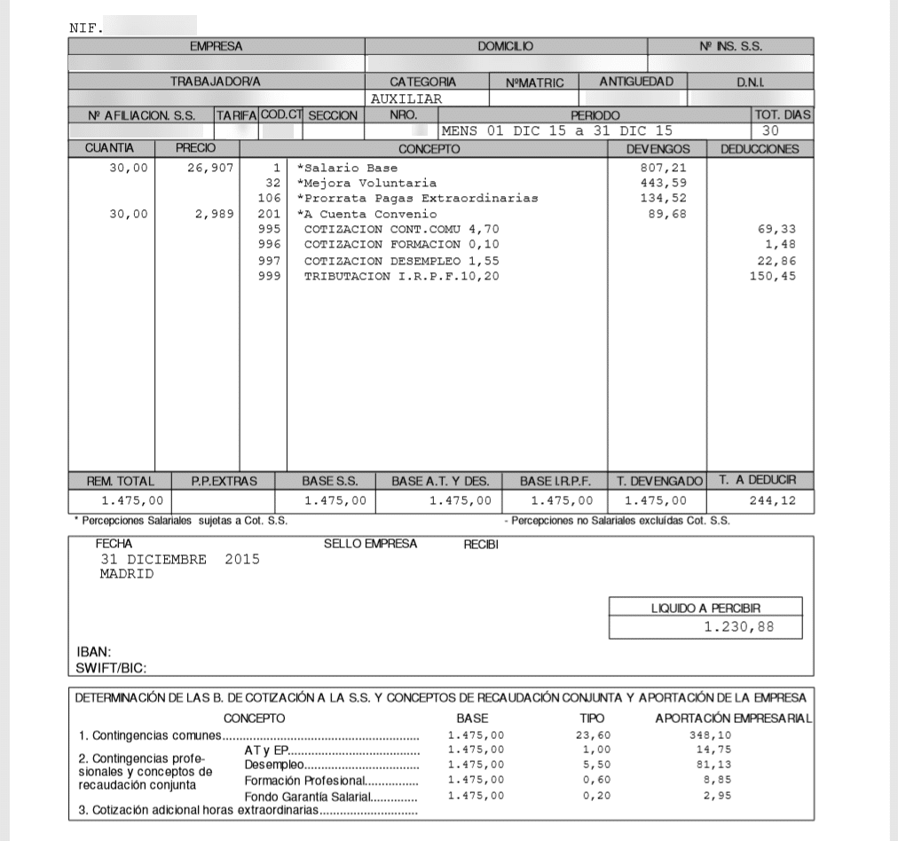 Exemple de paie