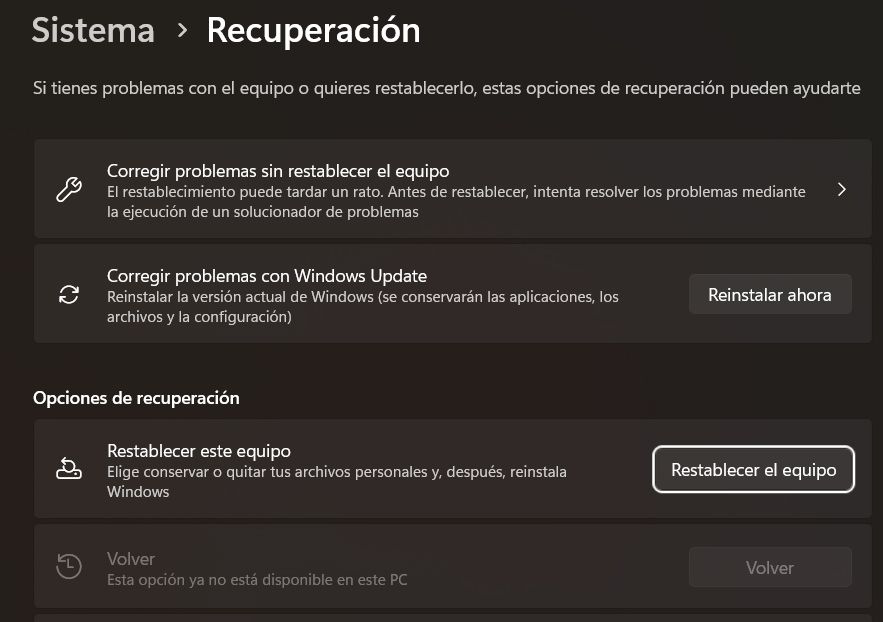 Restaurer les fenêtres à partir de la configuration