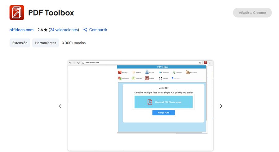 PDF Toolbox dans le magasin officiel