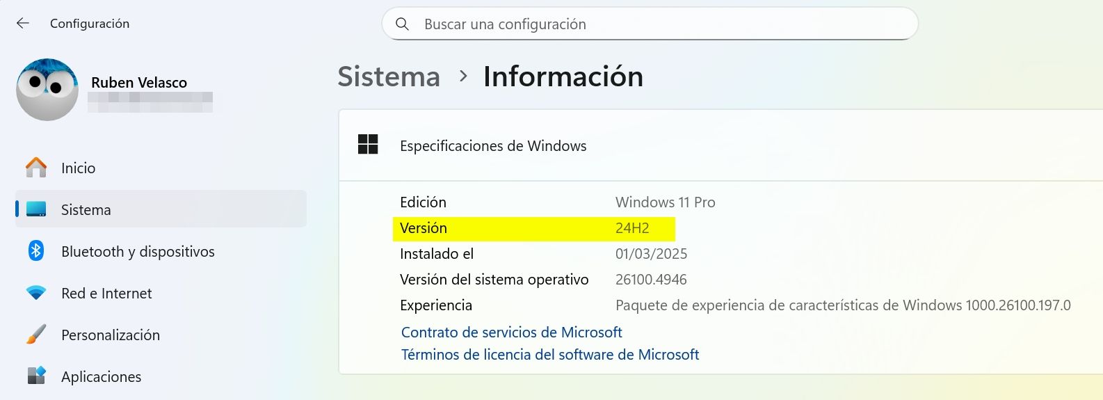Capture de l'écran de la fenêtre de Windows (Winver) montrant des informations sur la version 23h2, donc 22631.2506 Compilation.
