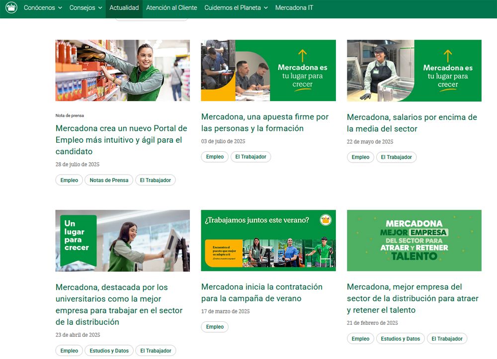 Site officiel de travail Mercadona