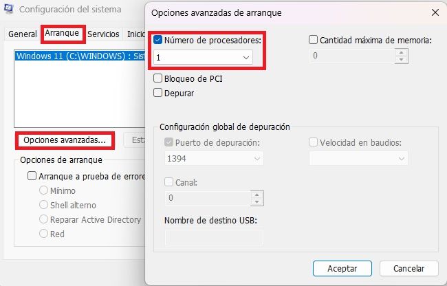 MSCONFIG, Configuration de démarrage de démêle