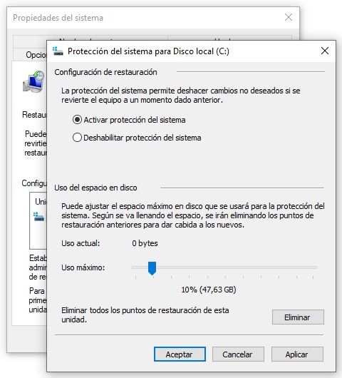 Point de restauration en point d'activation