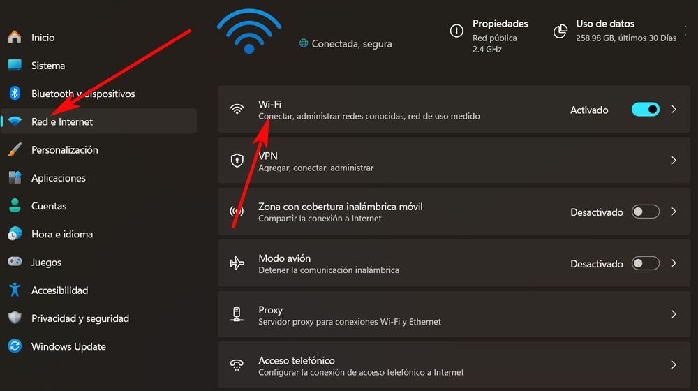 Configuration du réseau Internet Windows