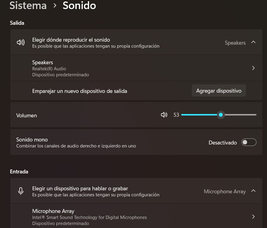 Configuration sonore de Windows 11