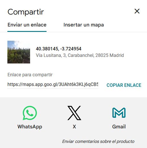 Emplacement de partage de cartes