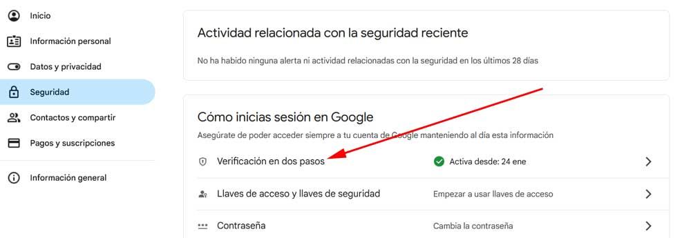 Sécurité du compte Google
