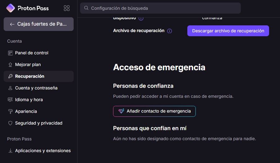 Configuration du compte Proton
