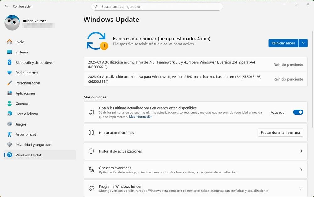 Capture de l'interface de mise à jour Windows à Windows 11 montrant l'installation de mise à jour cumulative KB5065426