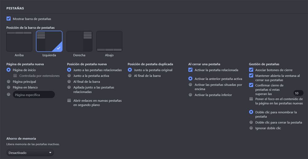 Configurer les cils de Vivaldi