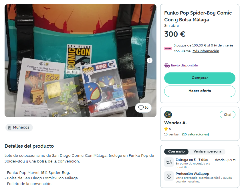 Produit Spider Boy Funko-pop Malaga