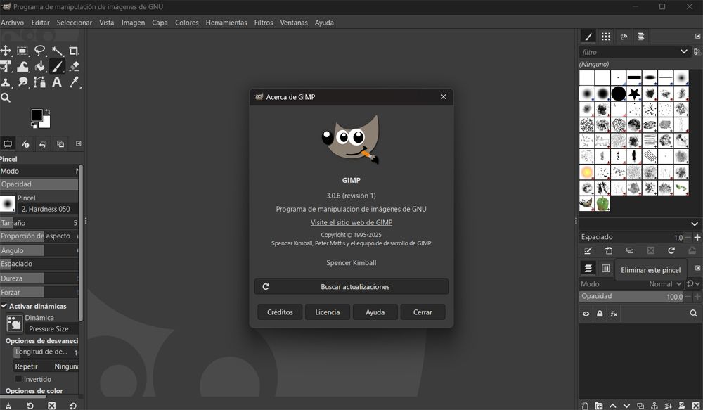interface du programme Gimp