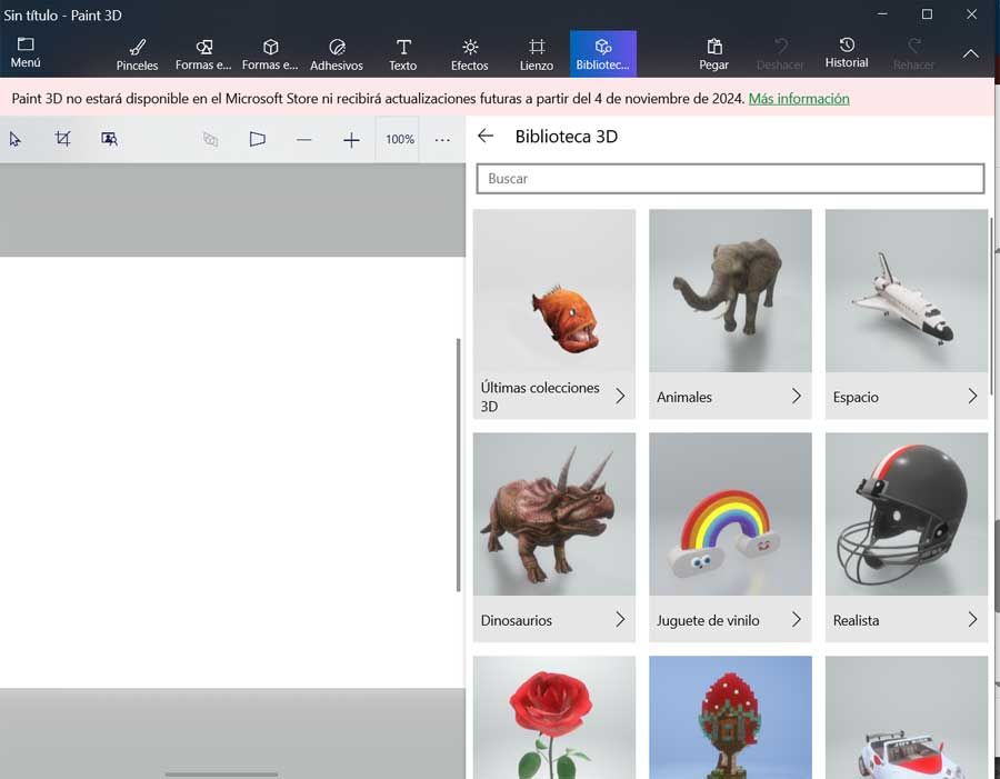 Interface de conception 3D de Paint 3D