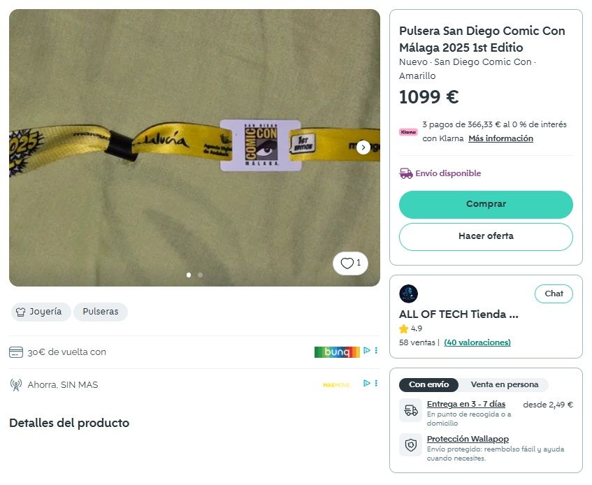 Produit comique avec wallapop