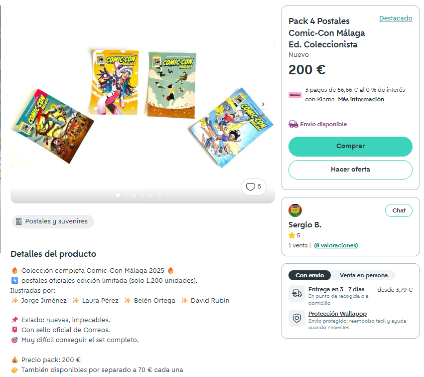 Cartes postales Wallapop