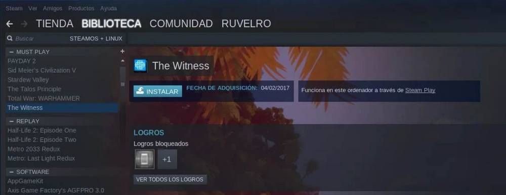 Capture de l'écran de configuration de vapeur sur Linux, affichant la section de jeu Steam avec l'option d'activer la compatibilité des protons pour les jeux Windows.