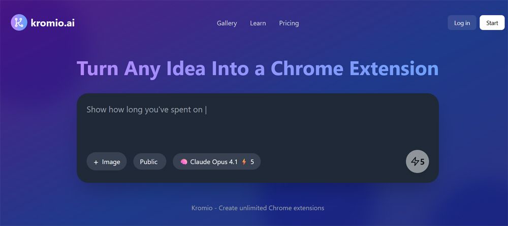 Interface de l'application AI Kromi pour Chrome