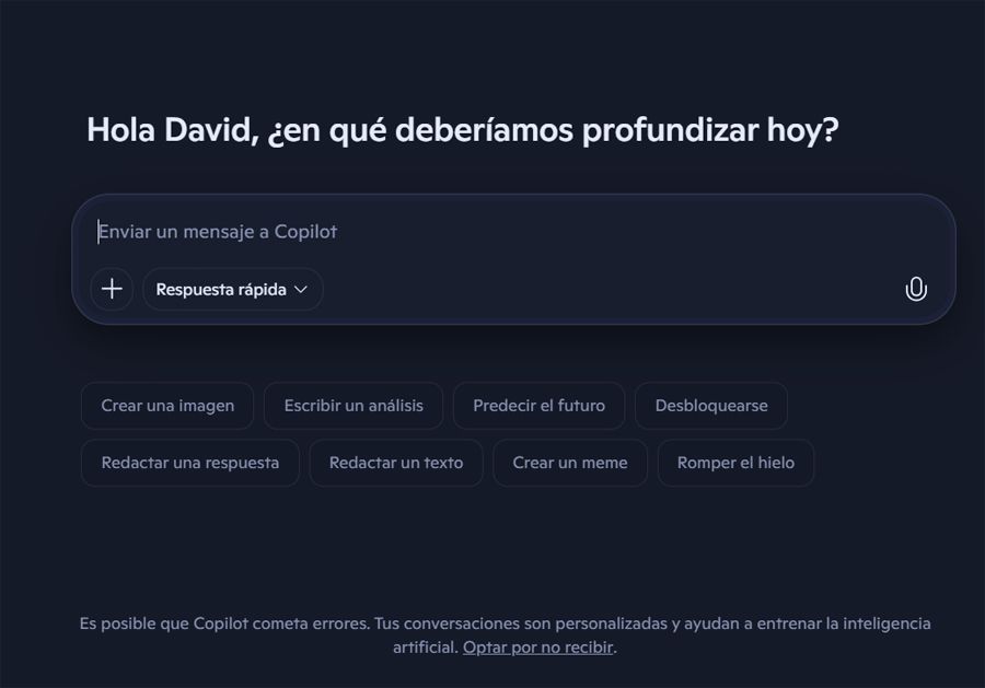 interface web copilote