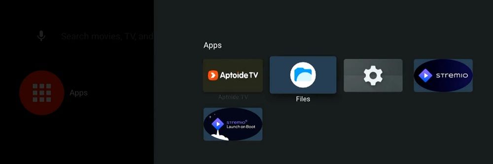 Applications de base du système d'exploitation Stremio