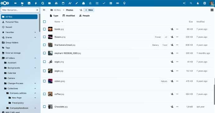 interface nextcloud