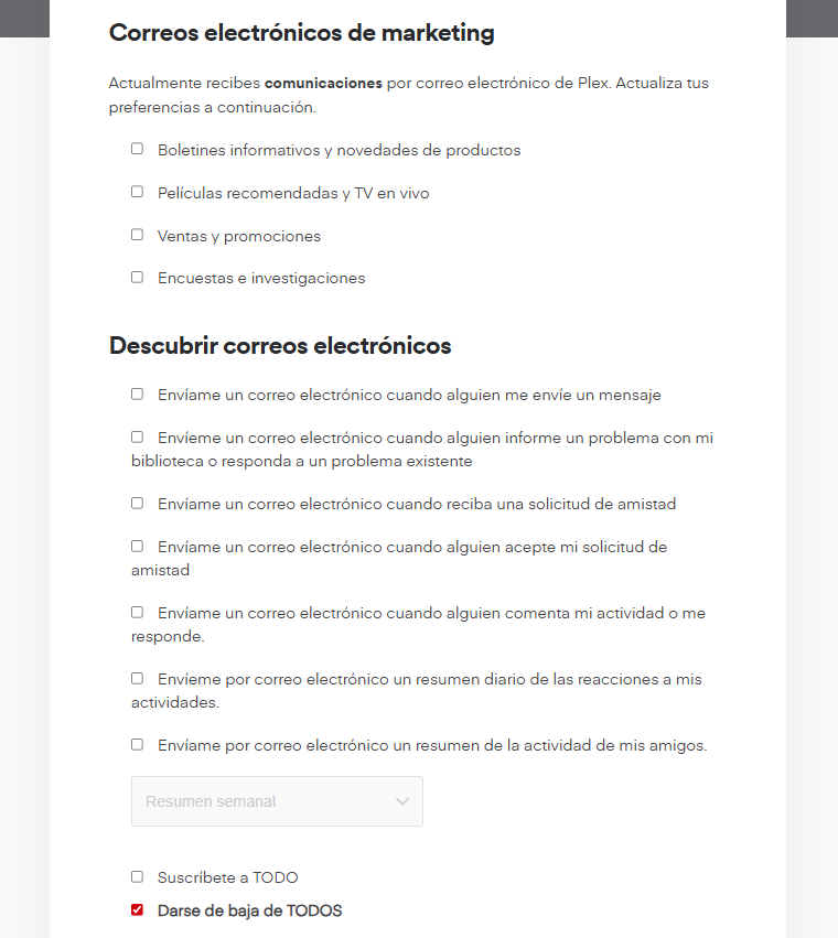 E-mails Plex