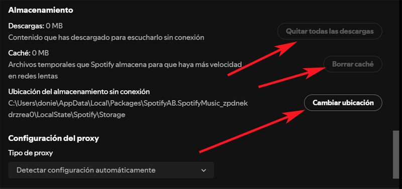 vider le cache Spotify